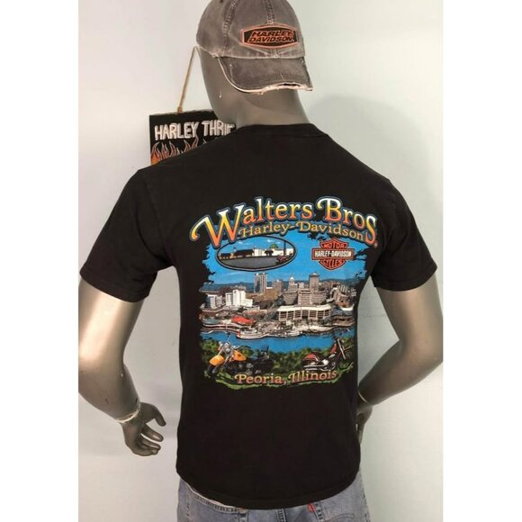 VTG 2002 Harley-Davidson T-shirt Medium Men PEORIA, ILLINOIS - Picture 1 of 5